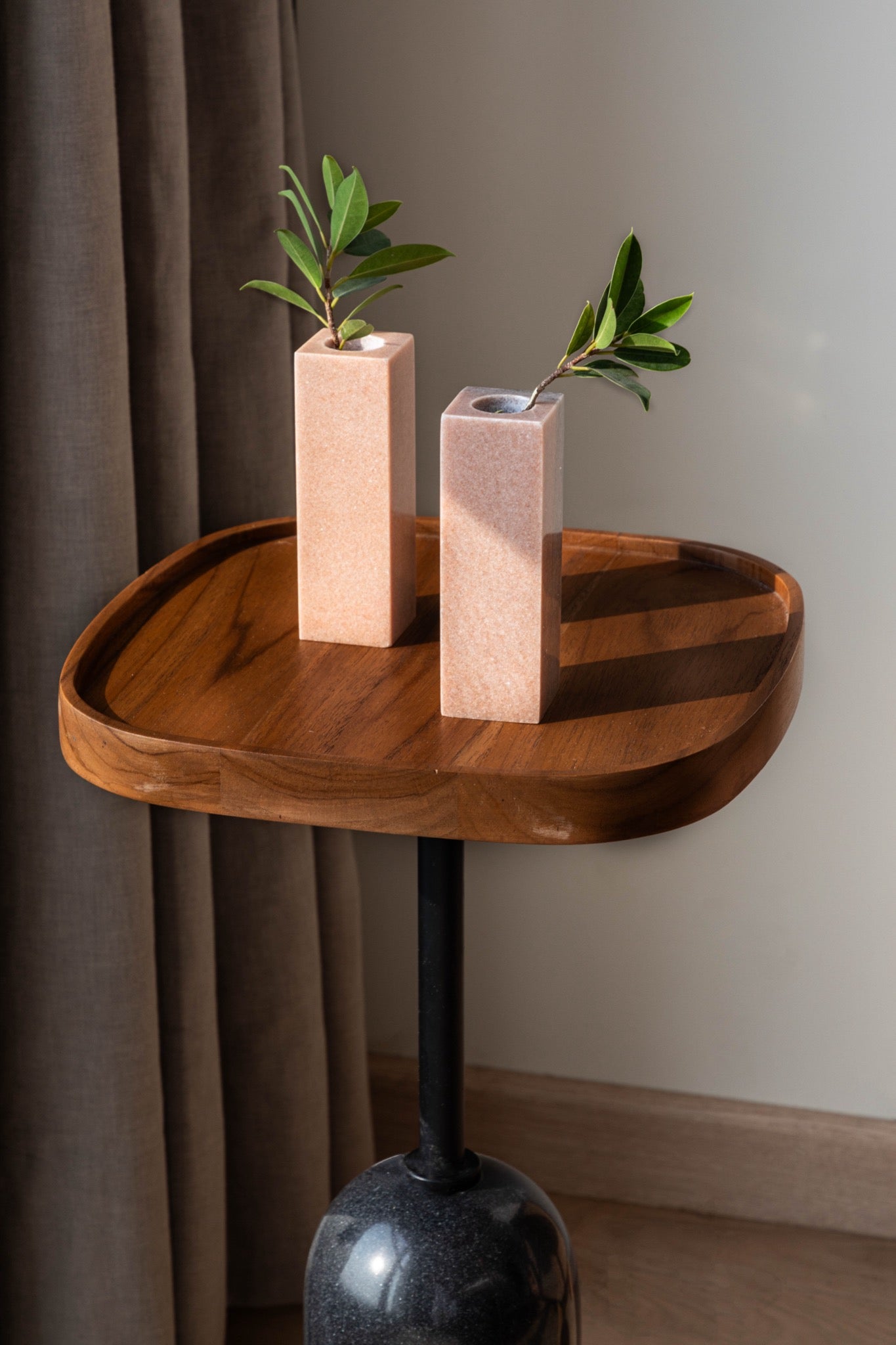 Champa - Makrana and pink Marble Cuboid Planter - Set of 2