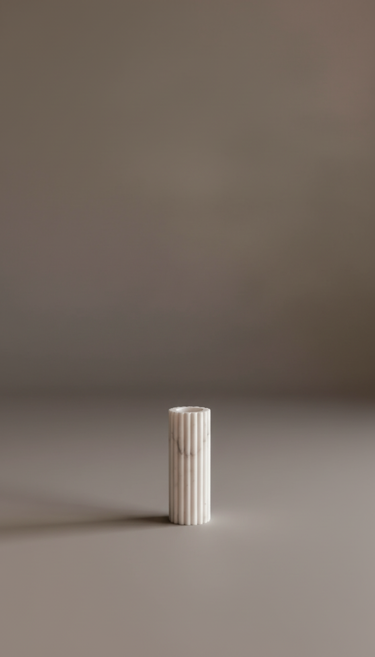 Champa - Makrana marble Ribbed Flower Vase