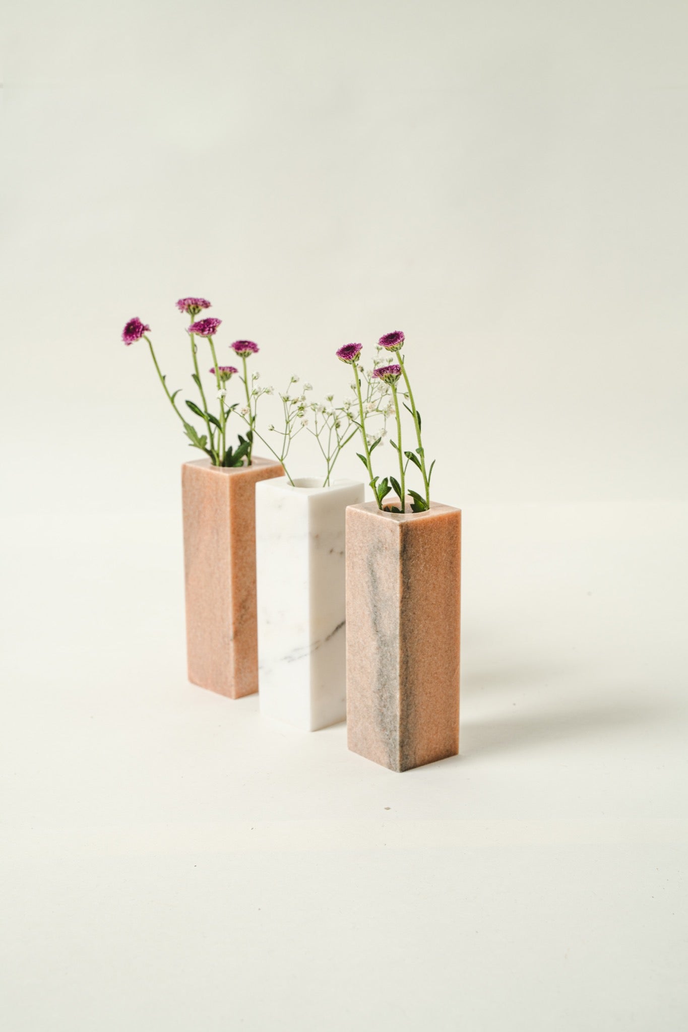 Cuboid Marble Planter - Set of 2