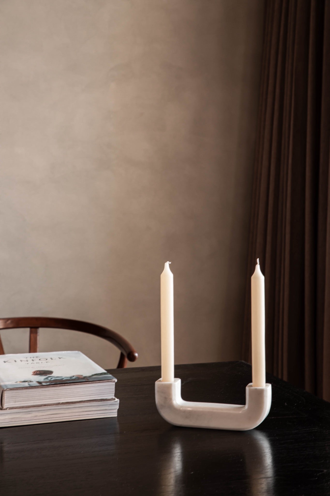 Lumi - Makrana marble double Candle Holder - Set of 2