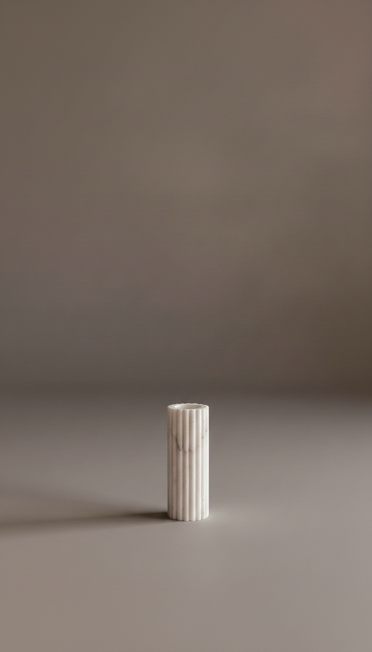 Champa - Makrana marble Ribbed Flower Vase