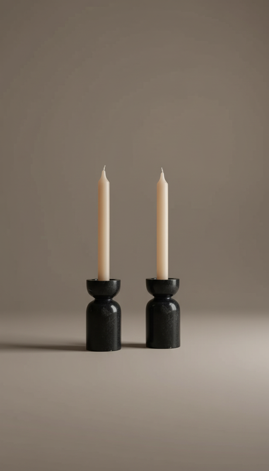 Lumi - Black Marble candle light